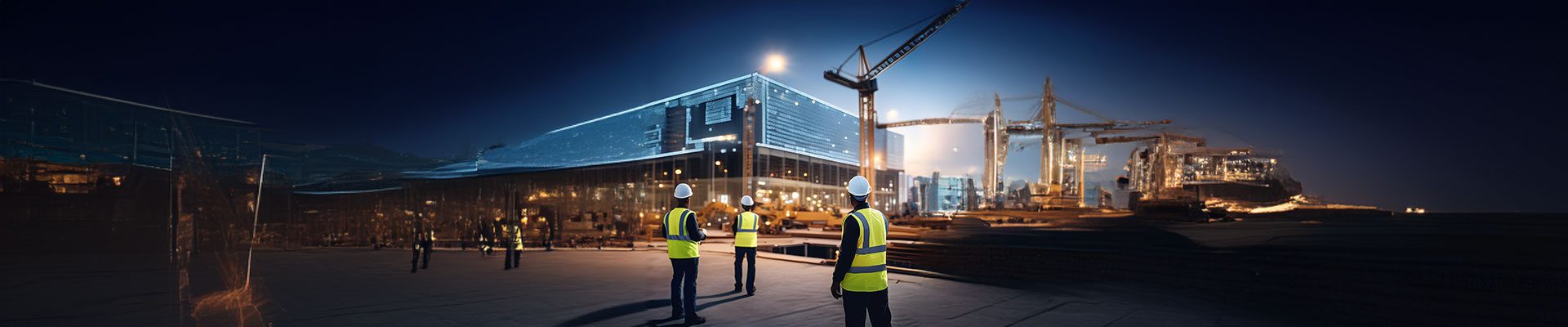 Firefly-A-high-tech-construction-site,-bustling-with-activity-and-advanced-security-measures